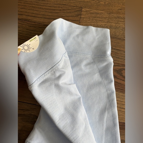 NEW Aerie Offline‎ Light Blue Ribbed Hi-Rise Seamless 7/8 Leggings Size XL - Picture 5 of 7